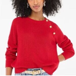 J. Crew Raglan Sweater with gold Buttons